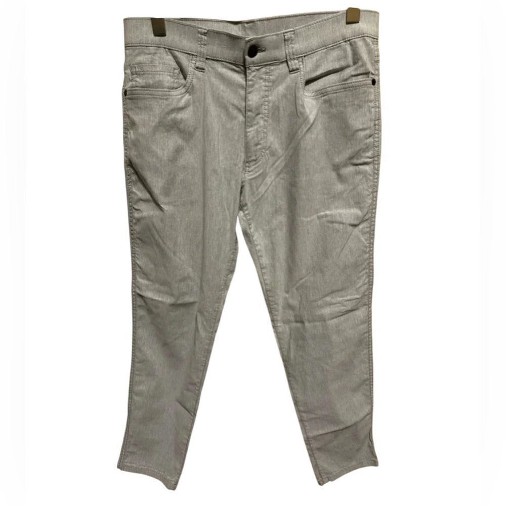 Haggar The Active Series Stretch 5-Pocket Grey Pants Slim Straight Sz 34 x 29